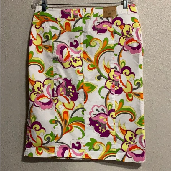 Escada Multi Colored A Line Pencil Skirt - Picture 3 of 5